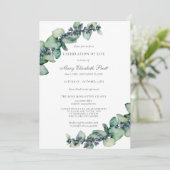 Eucalyptus Greenery Celebration of Life Kaart (Staand voorkant)