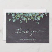 Eucalyptus Greenery Chalkboard Wedding Officier Bedankkaart (Voorkant)