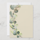 Eucalyptus Greenery Champagne Beige Gold Wedding Kaart (Achterkant)