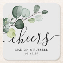 Eucalyptus Greenery Cheers Wedding Favor