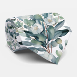 Eucalyptus Greenery Classic Formal Floral Neck Tie Stropdas