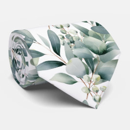 Eucalyptus Greenery Classic Formal Floral Neck Tie Stropdas