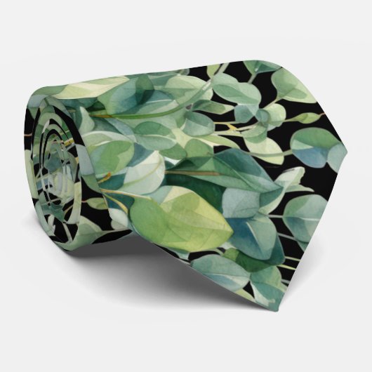 Eucalyptus Greenery Classic Formal Floral Neck Tie Stropdas (Opgerold)