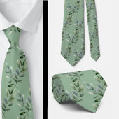 Eucalyptus Greenery Classic Formal Floral Neck Tie Stropdas