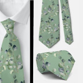 Eucalyptus Greenery Classic Formal Floral Neck Tie Stropdas