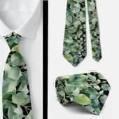 Eucalyptus Greenery Classic Formal Floral Neck Tie Stropdas