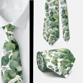 Eucalyptus Greenery Classic Formal Floral Neck Tie Stropdas