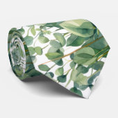 Eucalyptus Greenery Classic Formal Floral Neck Tie Stropdas (Opgerold)