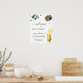 Eucalyptus Greenery Couples Weddenschap Welkomstte Poster (Keuken)