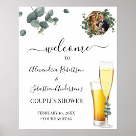 Eucalyptus Greenery Couples Weddenschap Welkomstte Poster
