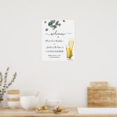 Eucalyptus Greenery Couples Weddenschap Welkomstte Poster (Keuken)