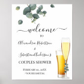 Eucalyptus Greenery Couples Weddenschap Welkomstte Poster (Voorkant)
