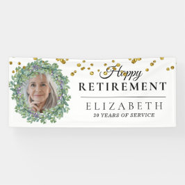Eucalyptus Greenery Custom Photo Retirement Party Spandoek