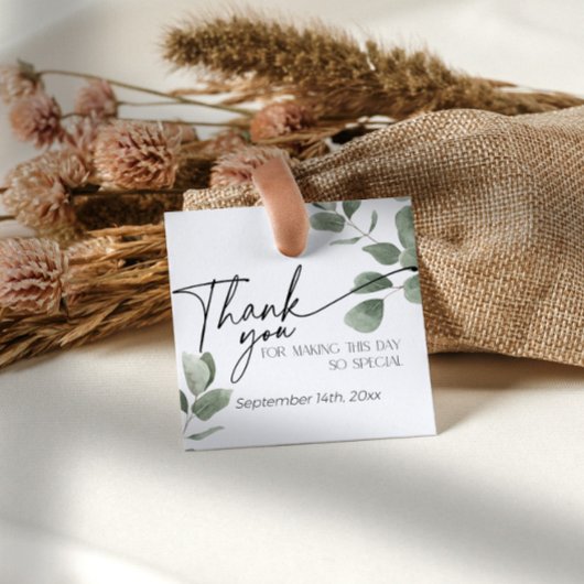 Eucalyptus Greenery Dank u Bruidsgeschenk Bedankjes Labels