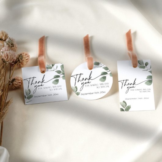 Eucalyptus Greenery Dank u Bruidsgeschenk Bedankjes Labels