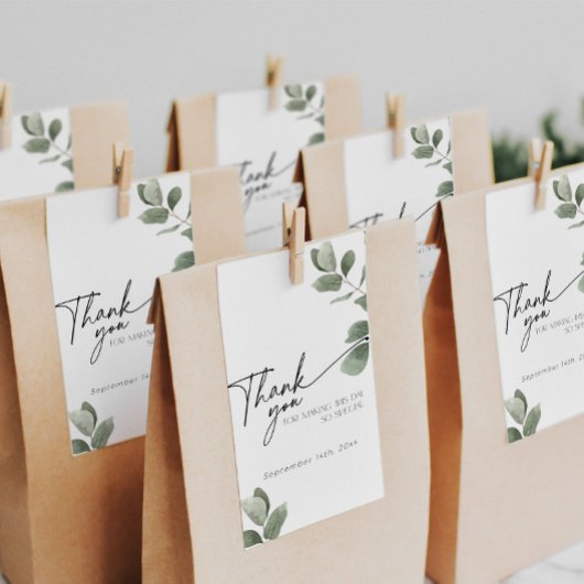 Eucalyptus Greenery Dank u Bruidsgeschenk Bedankjes Labels