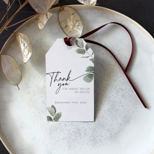 Eucalyptus Greenery Dank u Sage Vrijgezellenfeest Cadeaulabel