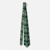 Eucalyptus Greenery Dark Green Floral Neck Tie Stropdas (Achterkant)