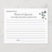 Eucalyptus greenery deelt een date night idea card flyer (Voorkant)
