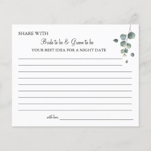 Eucalyptus greenery deelt een date night idea card flyer