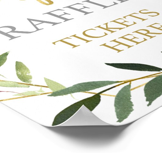 Eucalyptus Greenery Diaper Raffle-teken Poster (Hoek)