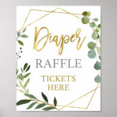Eucalyptus Greenery Diaper Raffle-teken Poster (Voorkant)