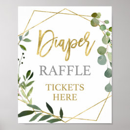 Eucalyptus Greenery Diaper Raffle-teken Poster