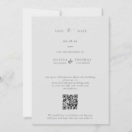 Eucalyptus Greenery Dromerige Moderne Fotobruiloft Save The Date (Achterkant)