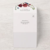 Eucalyptus Greenery Dusty Blue Botanical Wedding All In One Uitnodiging (Buitenkant)