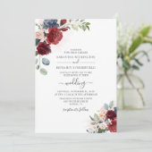Eucalyptus Greenery Dusty Blue Botanical Wedding Kaart (Staand voorkant)