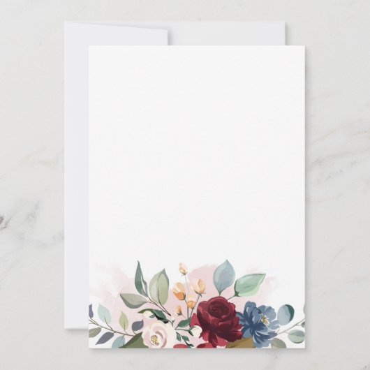 Eucalyptus Greenery Dusty Blue Botanical Wedding Kaart (Achterkant)