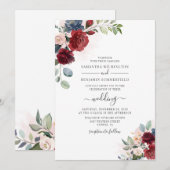 Eucalyptus Greenery Dusty Blue Botanical Wedding Kaart (Voorkant / Achterkant)