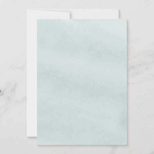 Eucalyptus Greenery Dusty Blue Elegant Wedding Kaart (Achterkant)