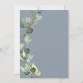 Eucalyptus Greenery Dusty Blue Elegant Wedding Kaart (Achterkant)