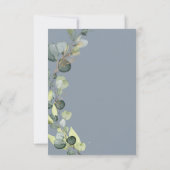 Eucalyptus Greenery Dusty Blue Elegant Wedding Kaart (Achterkant)