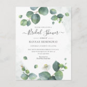 Eucalyptus Greenery Elegant Blush Vrijgezellenfees Uitnodiging Briefkaart (Voorkant)