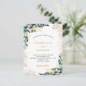 Eucalyptus greenery elegant botanical bruiloft uitnodiging briefkaart (Staand voorkant)