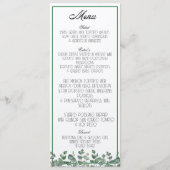Eucalyptus Greenery Elegant Botanisch Boho Menu (Voorkant)