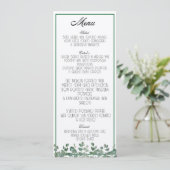 Eucalyptus Greenery Elegant Botanisch Boho Menu (Staand voorkant)