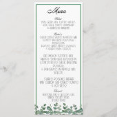 Eucalyptus Greenery Elegant Botanisch Boho Menu (Voorkant)