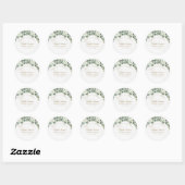Eucalyptus Greenery Elegant Bridal Shower Ronde Sticker (Vel)