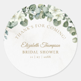 Eucalyptus Greenery Elegant Bridal Shower Ronde Sticker