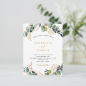 Eucalyptus greenery elegant bruiloft briefkaart (Staand voorkant)