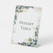 Eucalyptus greenery elegant dessert table reclamebord met voetstuk (Voorkant)