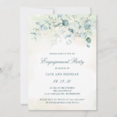 Eucalyptus Greenery Elegant Engagement Kaart (Voorkant)
