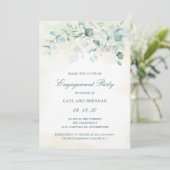 Eucalyptus Greenery Elegant Engagement Kaart (Staand voorkant)