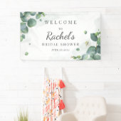 Eucalyptus Greenery Elegant Floral Vrijgezellenfee Spandoek (Insitu)