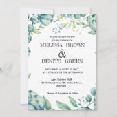 Eucalyptus Greenery Elegant Floral Wedding Kaart (Voorkant)