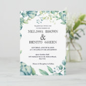 Eucalyptus Greenery Elegant Floral Wedding Kaart (Staand voorkant)