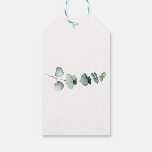 Eucalyptus Greenery Elegant Gift Label Cadeaulabel (Achterkant)